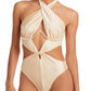 Andrea Iyamah Maiô Feminino Nayo Metallic Branco Tamanho Pequeno