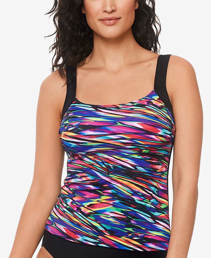 Reebok Glassworks Tankini Top Maiô Feminino Azul Tamanho 18