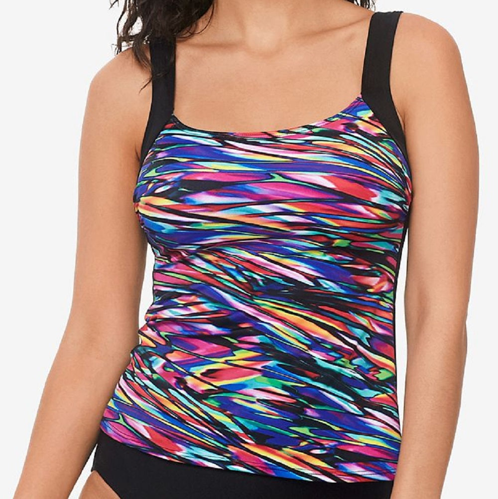 Reebok Glassworks Tankini Top Maiô Feminino Azul Tamanho 18