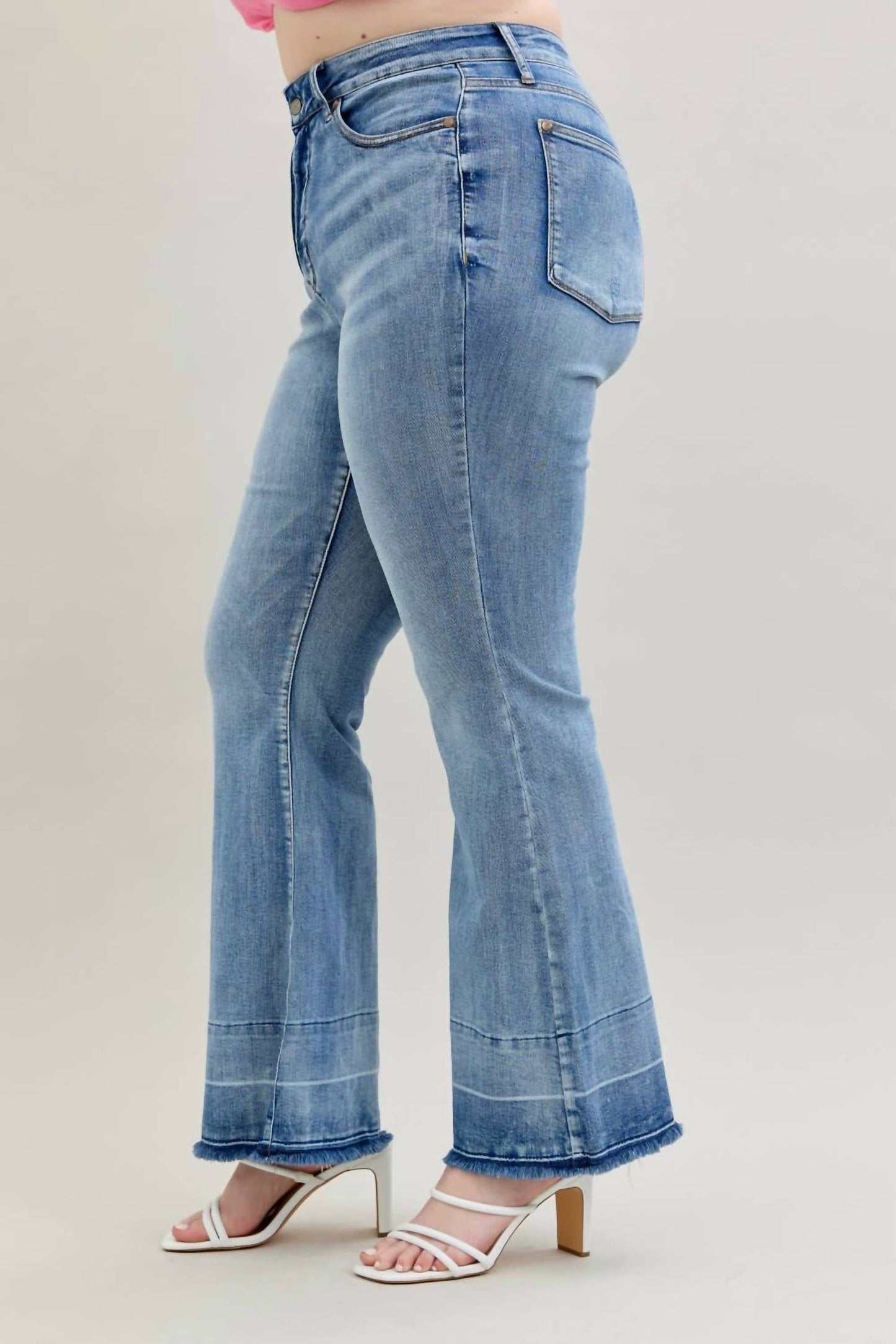Judy Blue - High Waist Tummy Control Release Hem Flare Stretchy Jeans - Plus