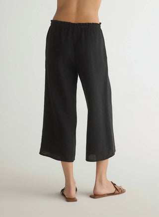Bella Dahl - Ruffle Waist Wide Leg Crop Pant
