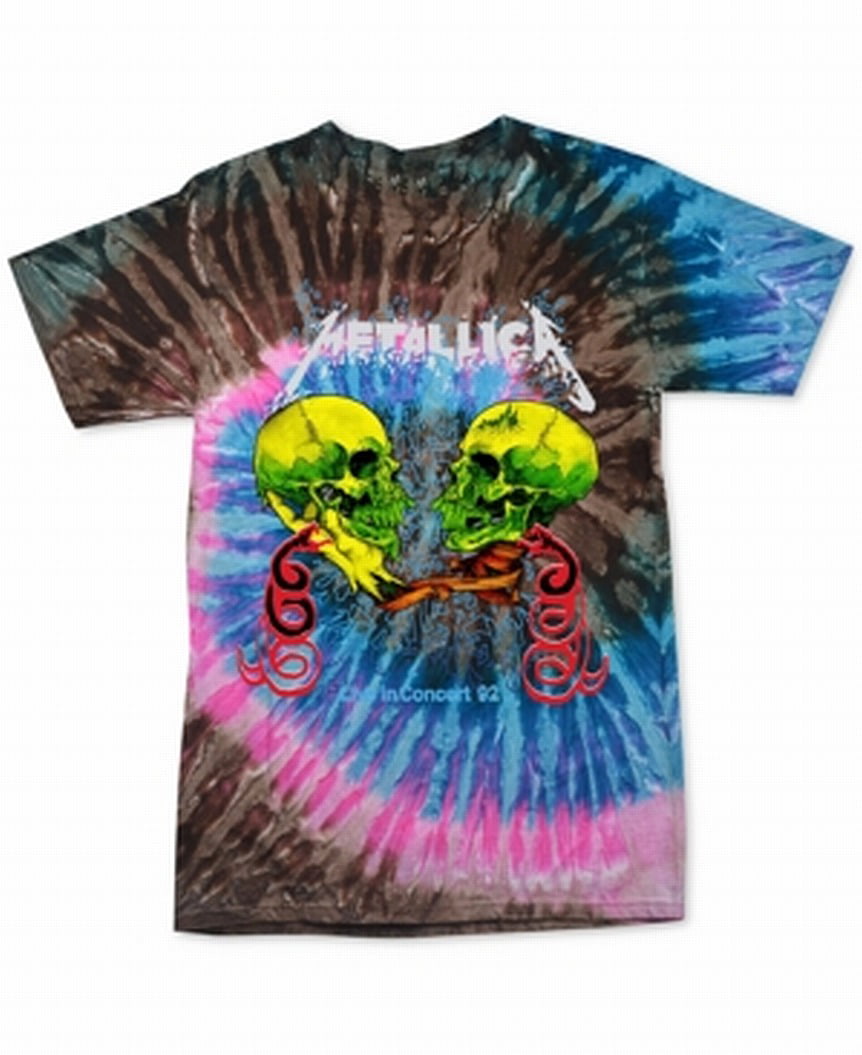 Camiseta masculina tie-dye do Metallica Live '92 da Merch Traffic, rosa, tamanho extragrande