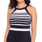 Reebok Insta Stripe Tankini Top Maiô Feminino Preto Tamanho 14