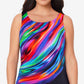 Reebok Swim Glowing Strong Top Tankini de Gola Alta Feminino Preto Tamanho 12