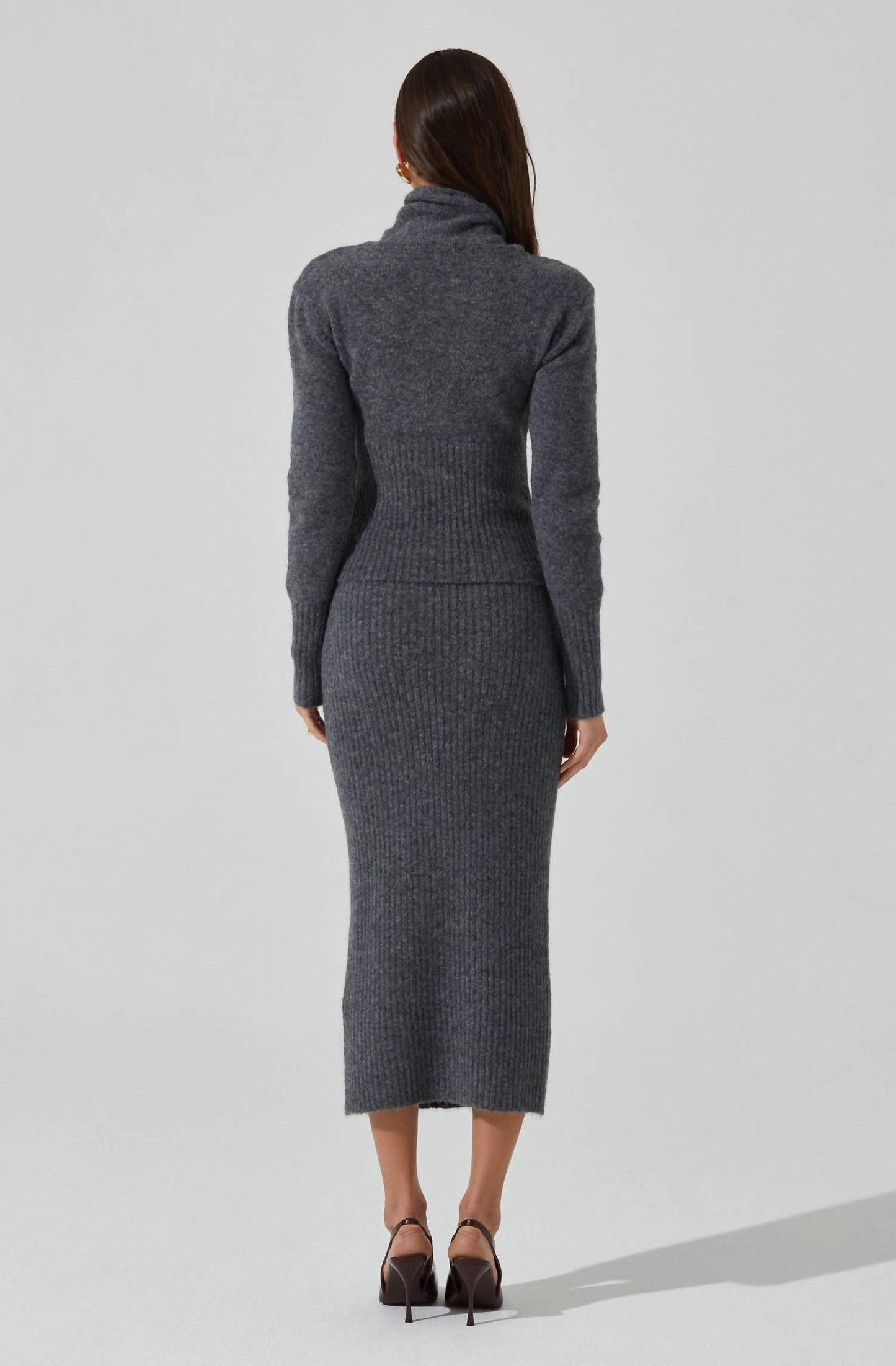 Astr - Neve Ribbed Sweater Midi Skirt