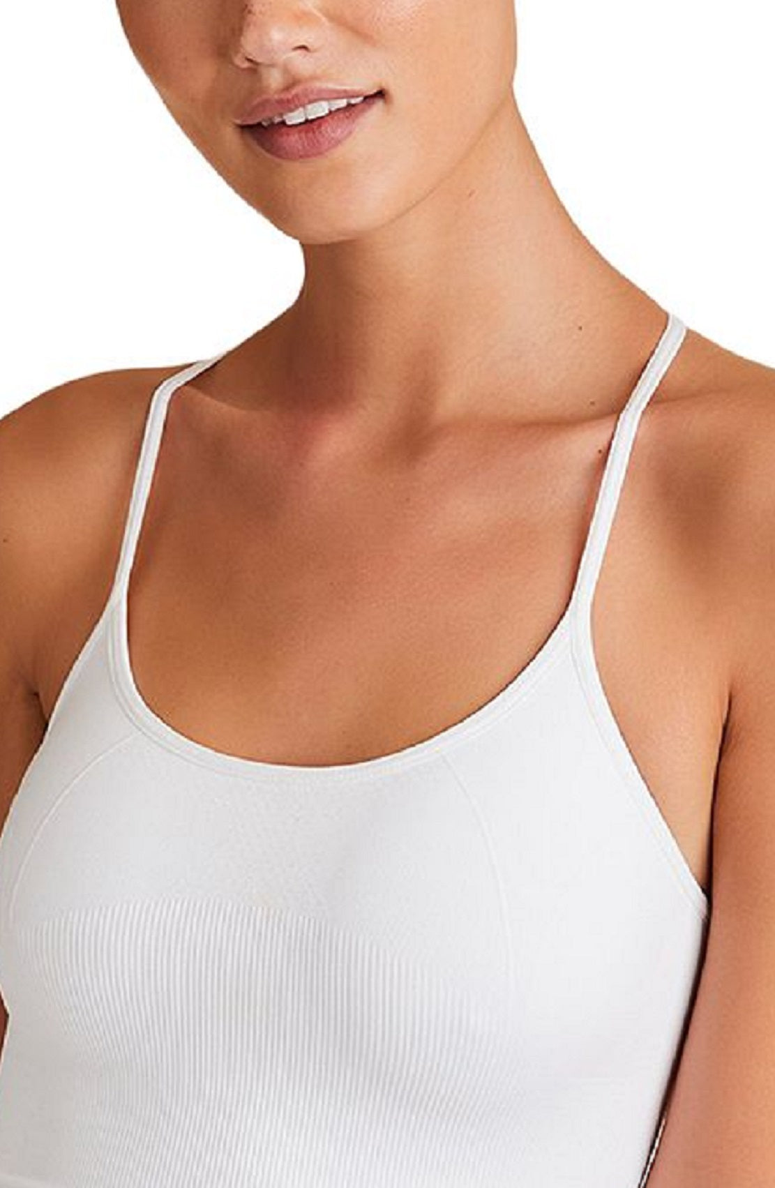 Regata feminina sem costura Alala Barre, branca, tamanho médio