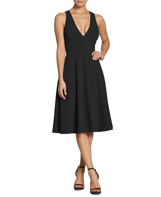 Vestido de coquetel feminino Dress The Population Catalina Fit &amp; Flare, preto, tamanho pequeno