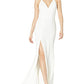Vestido de crepe com fenda Iris para mulheres da Dress The Population, branco, tamanho X-S