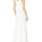 Vestido de crepe com fenda Iris para mulheres da Dress The Population, branco, tamanho X-S