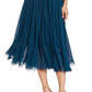 Vestido Midi Alicia Mixed Media Feminino Dress The Population Azul Tamanho Médio