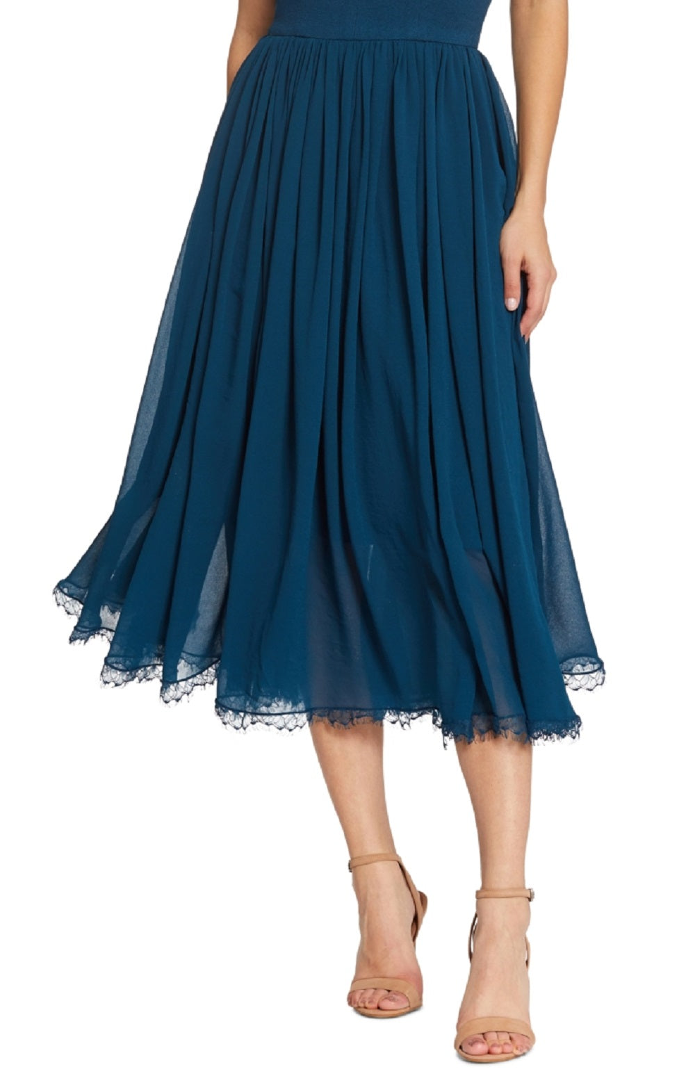 Vestido Midi Alicia Mixed Media da Dress The Population Feminino Azul Tamanho XX-Grande