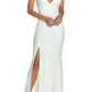 Vestido de crepe com fenda Iris para mulheres Dress The Population, branco, tamanho XX-S