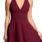 Vestido Catalina com decote em V para mulheres da Dress The Population, tamanho grande, vermelho