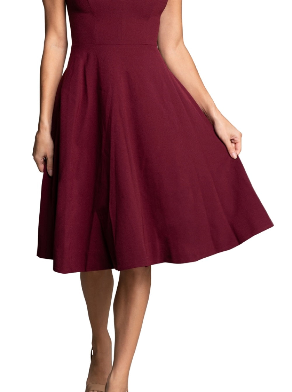 Vestido Catalina com decote em V para mulheres da Dress The Population, tamanho grande, vermelho