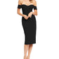Vestido feminino estilo Bailey com ombros de fora, preto, tamanho extragrande