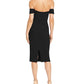 Vestido feminino estilo Bailey com ombros de fora, preto, tamanho extragrande