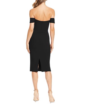Vestido feminino estilo Bailey com ombros de fora, preto, tamanho extragrande