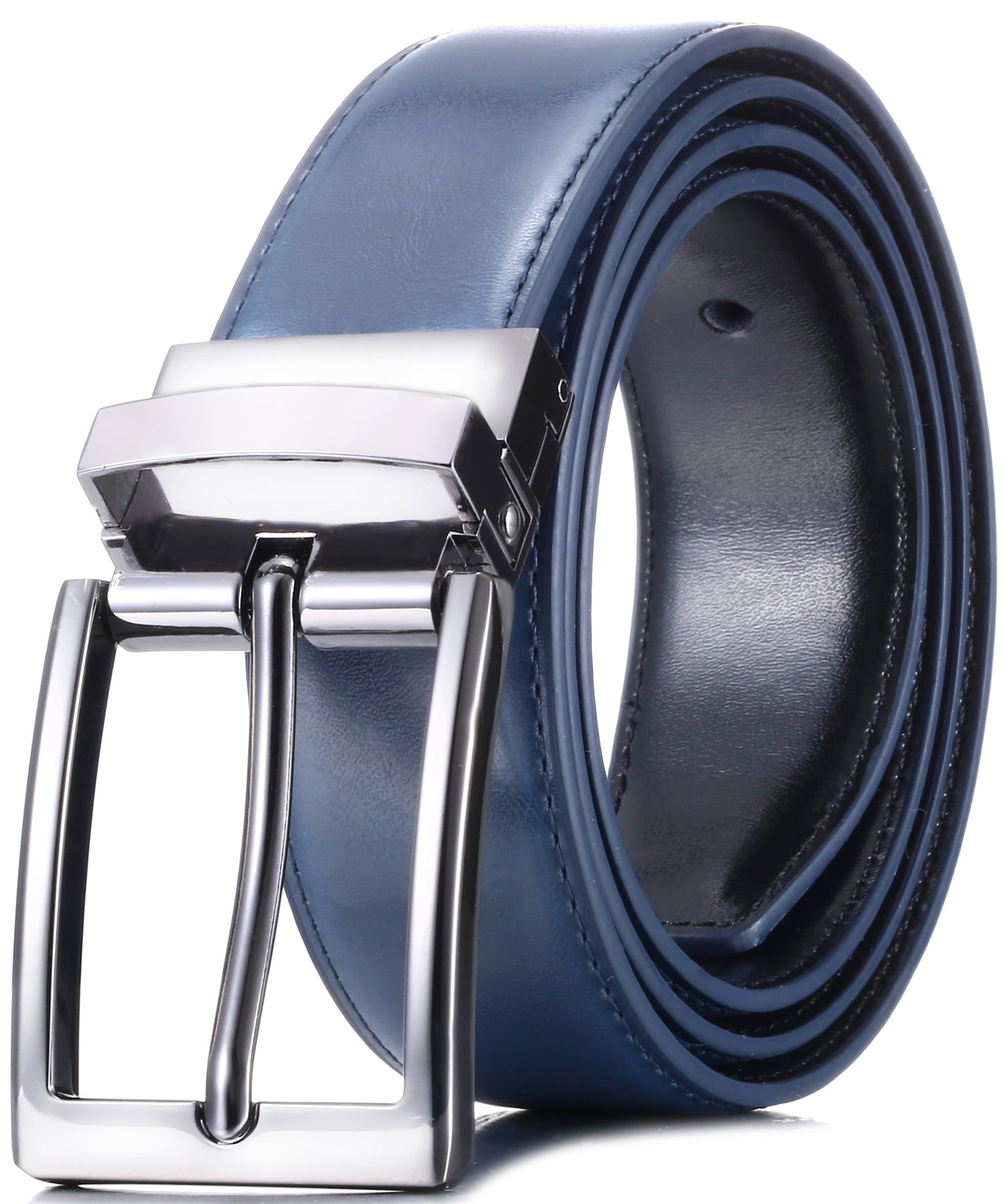 Cinto reversível de couro masculino Mio Marino, marrom, tamanho 32