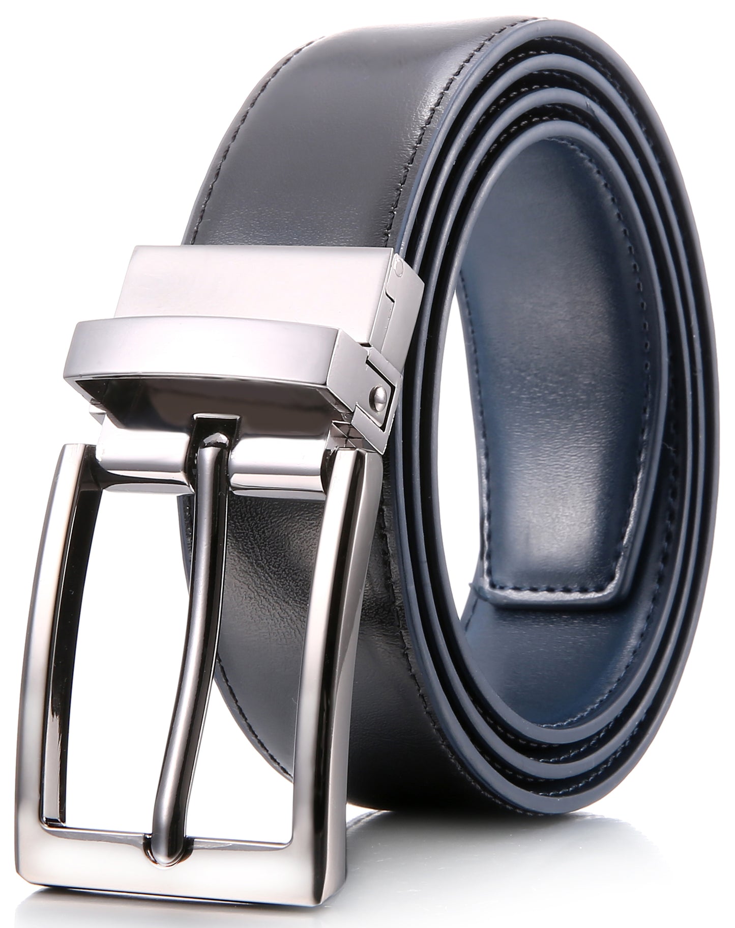 Cinto reversível de couro masculino Mio Marino, marrom, tamanho 32