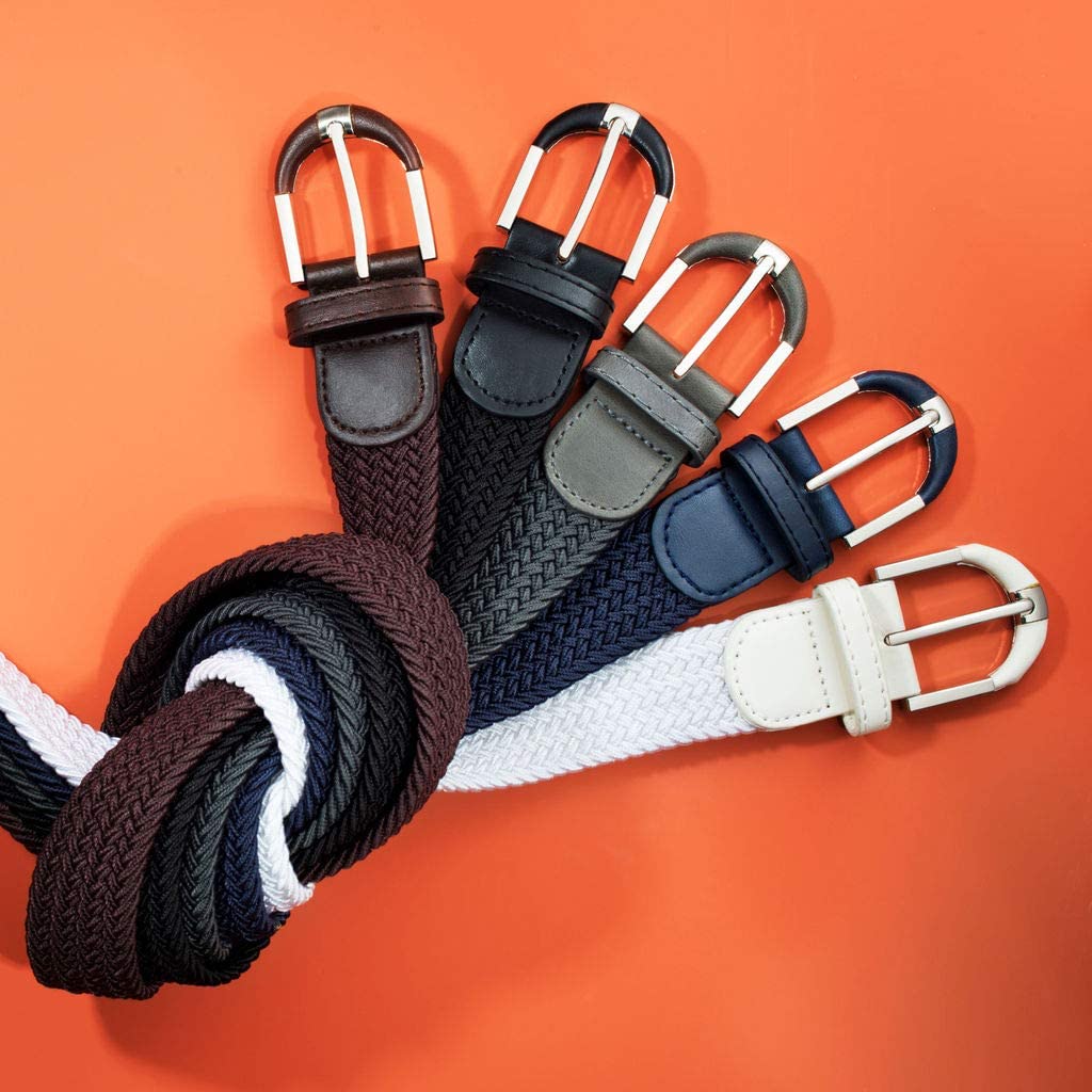 Cinto elástico trançado feminino Mio Marino marrom tamanho GG