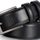 Cinto de couro masculino Mio Marino com duas presilhas, preto, tamanho 38