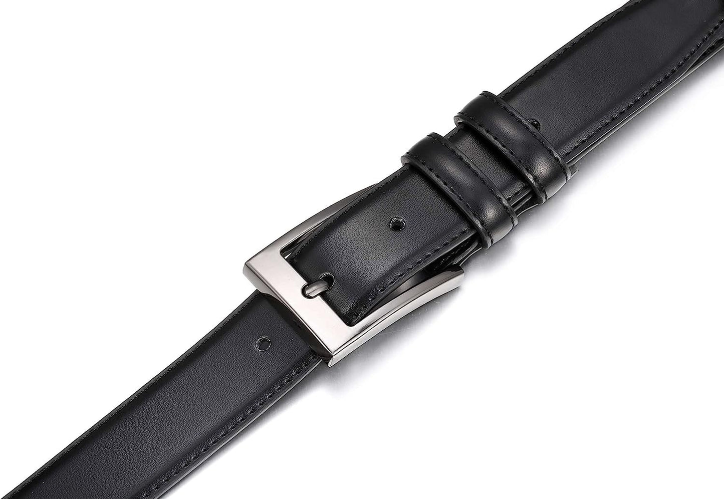 Cinto de couro masculino Mio Marino com duas presilhas, preto, tamanho 38