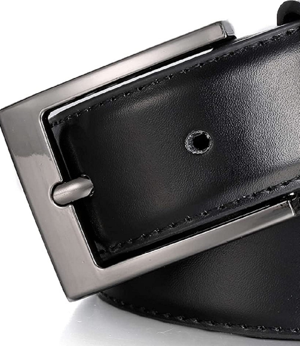 Cinto de couro masculino Mio Marino com duas presilhas, preto, tamanho 38