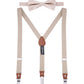 Conjunto de gravata borboleta masculina Mio Marino Snazzy com suspensório marrom tamanho 60