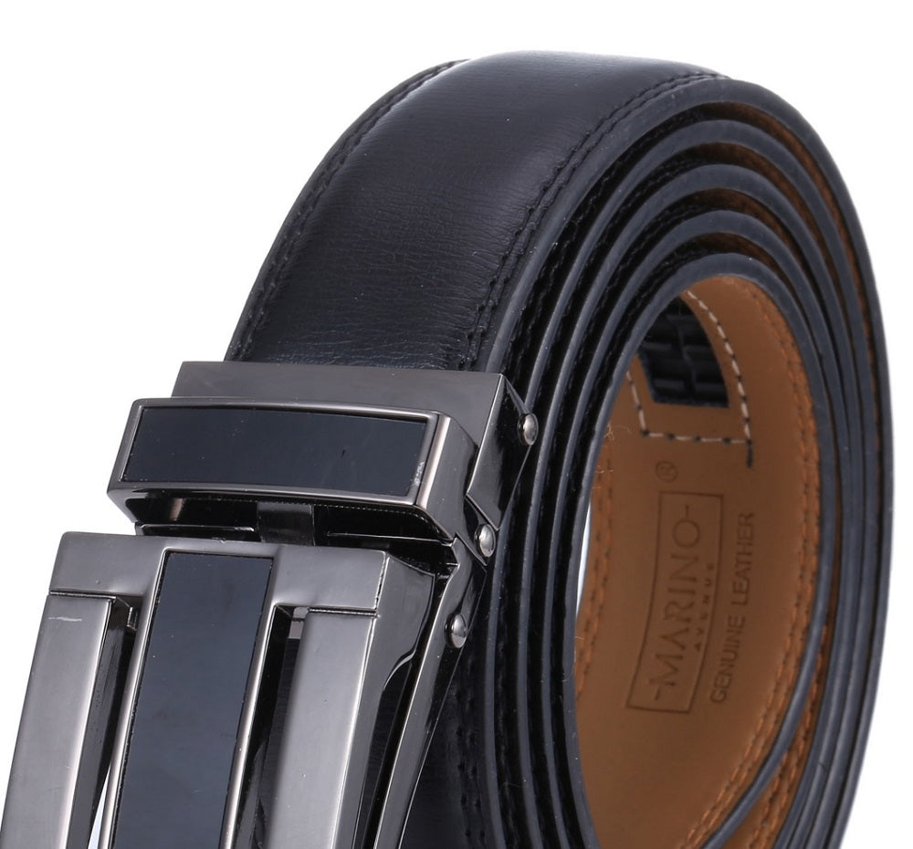 Cinto de couro com catraca Linxx Designer Masculino Mio Marino, preto, tamanho médio