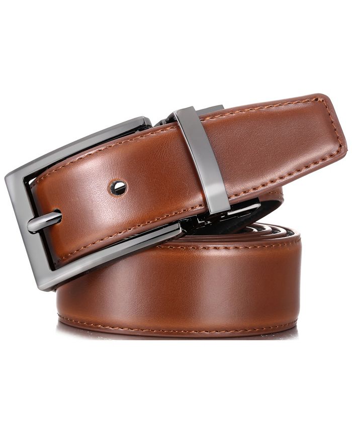 Cinto reversível tradicional de couro masculino Mio Marino, marrom, tamanho 34