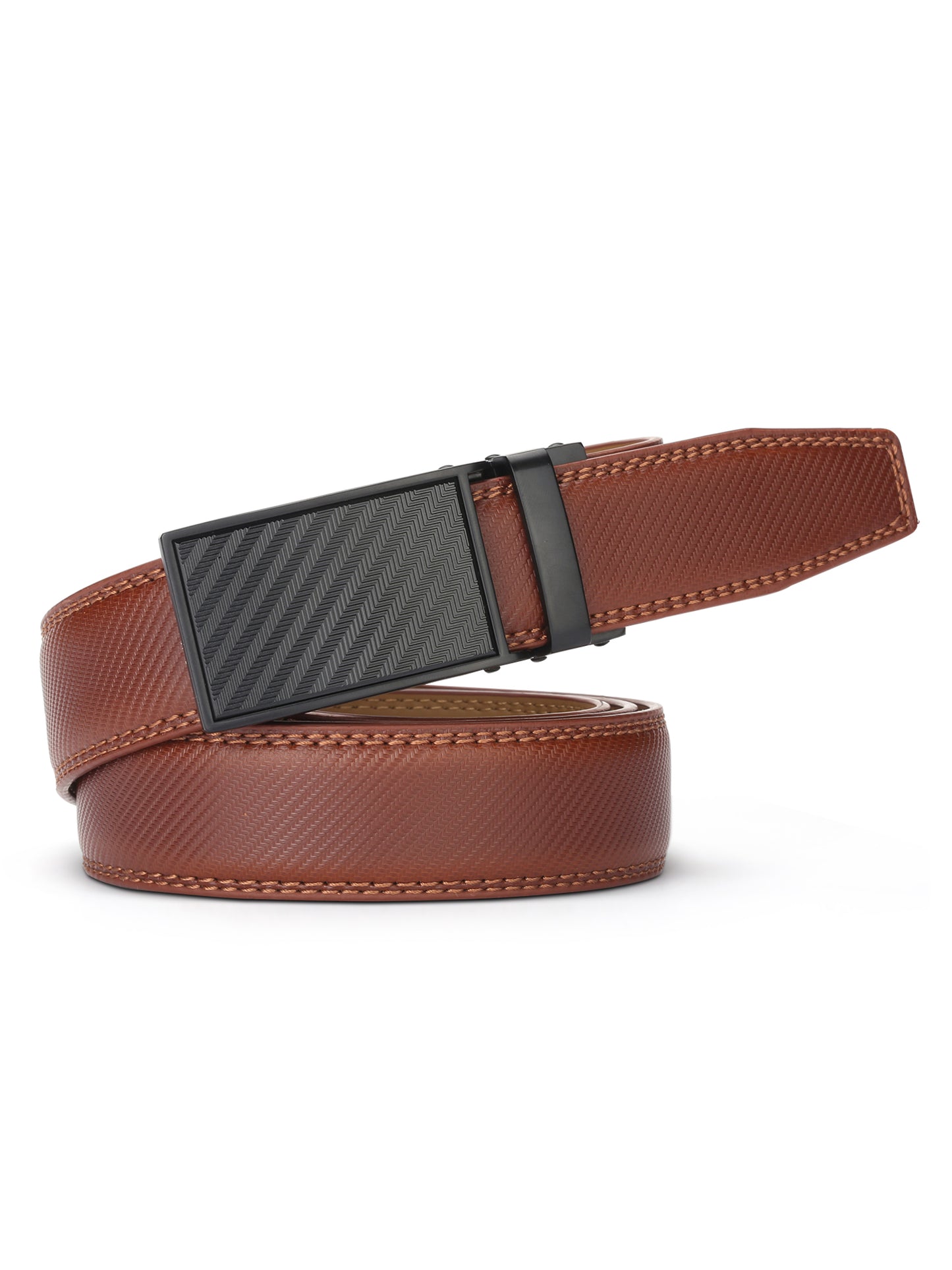 Cinto de couro com catraca Linxx masculino Mio Marino, marrom, tamanho grande