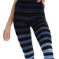 Legging feminina K-Deer listrada com comprimento de tênis, azul, tamanho extragrande