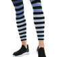 Legging feminina K-Deer listrada com comprimento de tênis, azul, tamanho extragrande