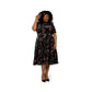 Vestido midi de veludo floral Miranda da Leota feminino, verde, tamanho 1X