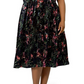 Vestido midi de veludo floral Miranda da Leota feminino, verde, tamanho 1X