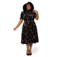Vestido midi de veludo floral Miranda da Leota feminino, preto, tamanho 2X