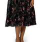 Vestido midi de veludo floral Miranda da Leota feminino, verde, tamanho 3X