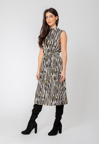 Vestido Mindy sem mangas feminino Leota em branco zebra