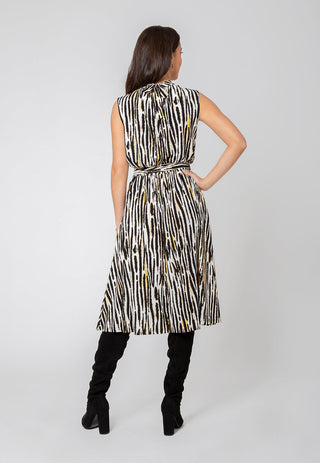 Vestido Mindy sem mangas feminino Leota em branco zebra