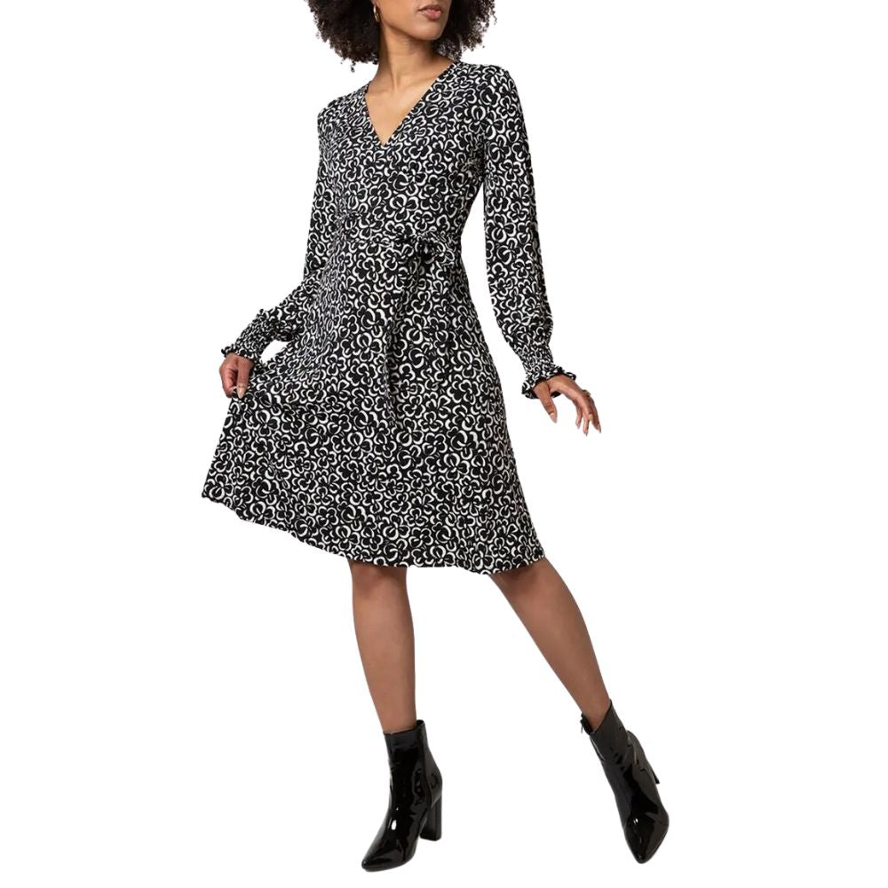 Vestido midi envelope perfeito feminino Leota, preto, tamanho grande