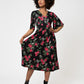 Vestido Zoe de manga curta feminino Leota em preto Ruby Rose