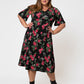 Vestido Zoe de manga curta feminino Leota em Ruby Rose (Curve) Preto