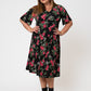 Vestido Zoe de manga curta feminino Leota em Ruby Rose (Curve) Preto