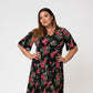 Vestido Zoe de manga curta feminino Leota em Ruby Rose (Curve) Preto