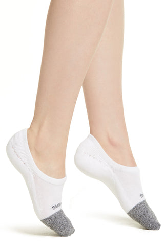 Meias Bombas Cushioned No-Show em Branco, Tamanho Médio Branco