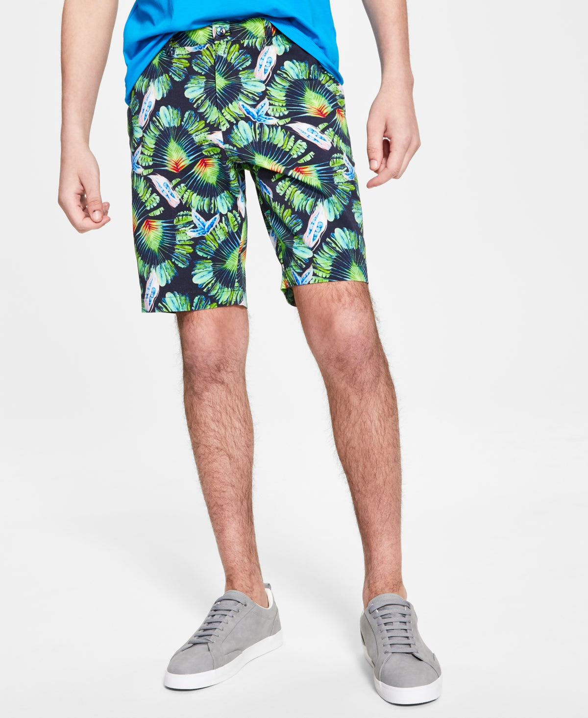 Shorts masculinos Paisley &amp; Gray com estampa de folhas e guerreiro slim fit, preto, tamanho 32W