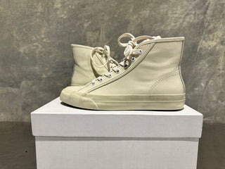Tênis de couro cano alto feminino Re/Done anos 90 vintage branco tamanho 7