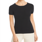 Suéter de cashmere de manga curta C by Bloomingdale's, preto, tamanho M