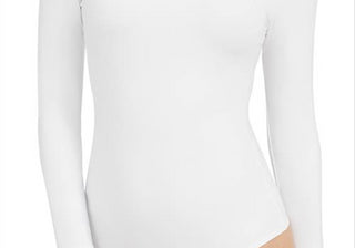Body Spanx Branco Manga Longa Gola Redonda, Tamanho X-S