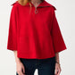 Joseph Ribkoff - Zip Front Dolman Sleeve Boxy Sweater